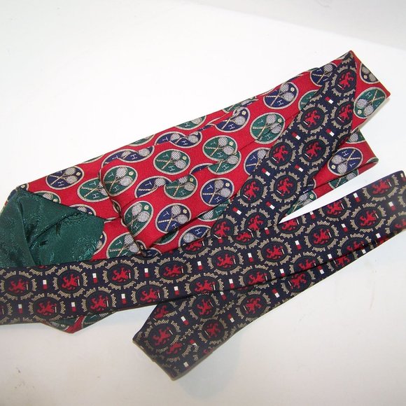 Tommy Hilfiger Neck Tie Logo Racket Italian Silk - Picture 5 of 5